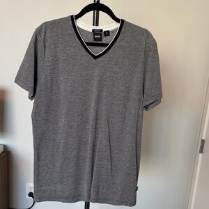 Hugo Boss Charcoal V-Neck Tee